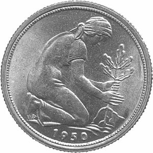 Bild 50-Pfennig-Münze Rückseite von 1950